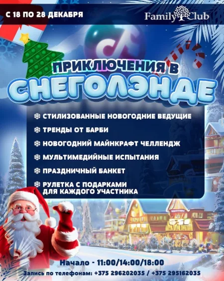  Новогодние праздники в Family Club in Minsk 18 december – announcement and tickets for the event