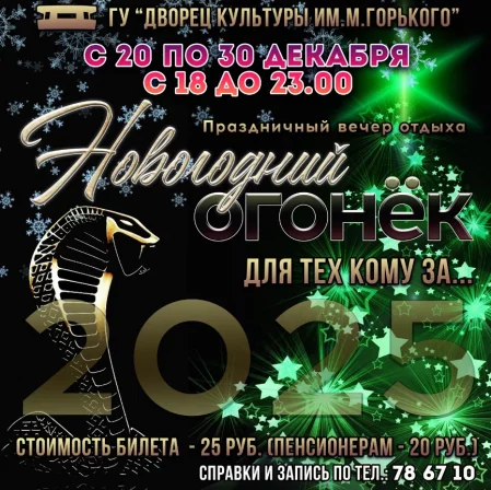 Новогодний огонек для тех, кому за....   in Borisov 20 december – announcement the event on BezKassira.by