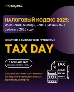 Tax day 2025: налоги, проверки, ключевые правила  в  Минске 18 февраля 2025 года