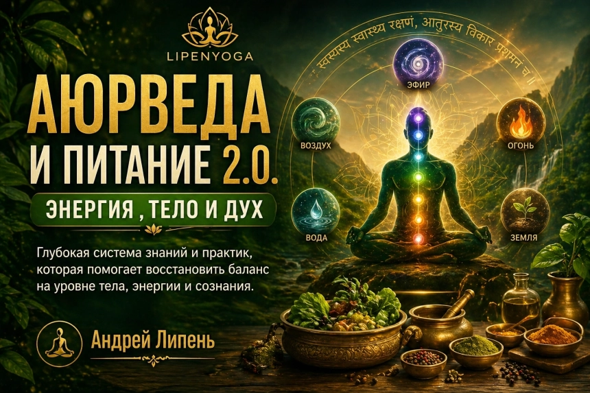 Аюрведа и питание: Энергия, Тело и Дух  в  Онлайн 29 апреля 2026 года