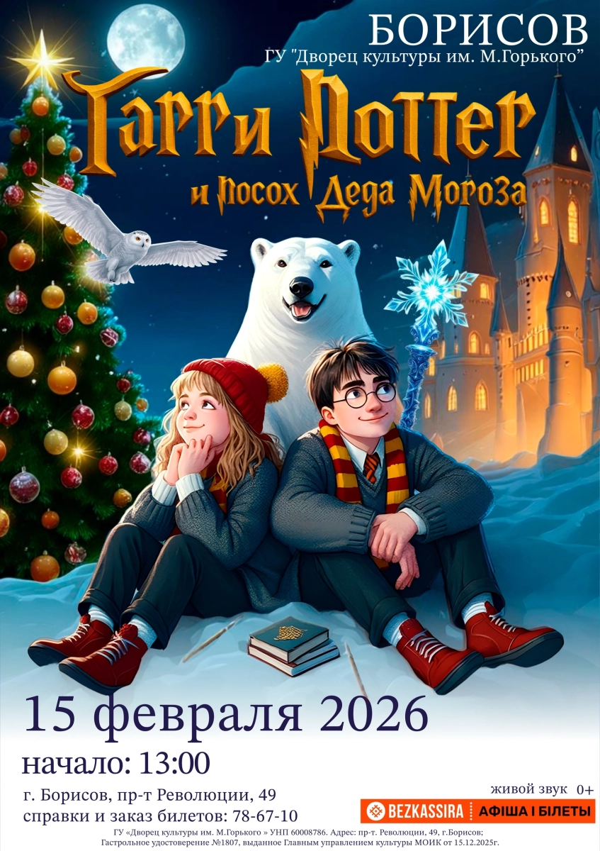 Интерактивный спектакль «Гарри Поттер и посох Деда Мороза»  в  Борисове 15 февраля 2026 года