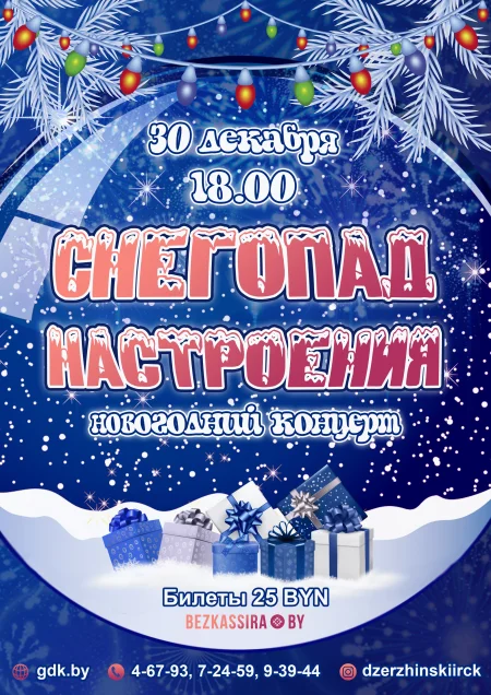 Новогодний концерт "Снегопад настроения" в Дзержинске 30 декабря