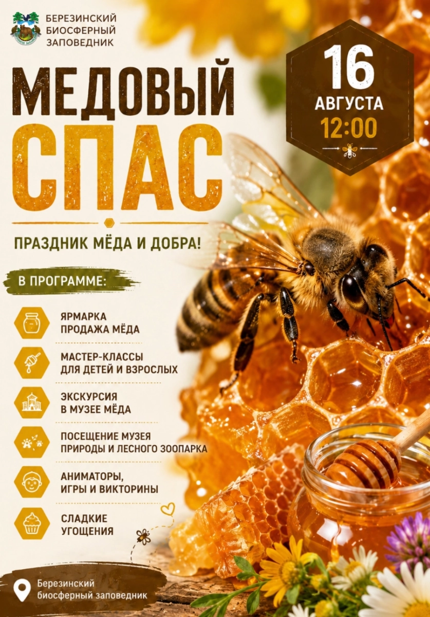 Медовый Спас в Березинском в Домжерицах 16 августа 2026 года