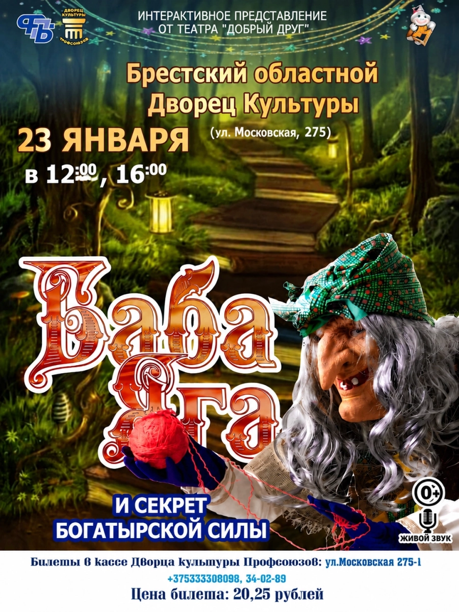 Детский спектакль "Баба Яга и секрет богатырской силы" | Билеты на  мероприятие в Бресте