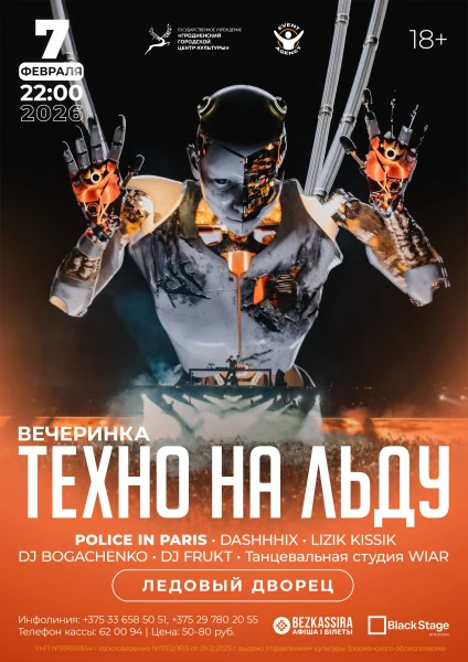 Вечеринка "Техно на льду"  в  Гродно 7 февраля 2026 года