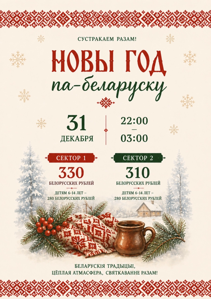 «Новы год па-беларуску» в санатории «Приднепровский» Корпус 1 | Билеты на  мероприятие 31 декабря