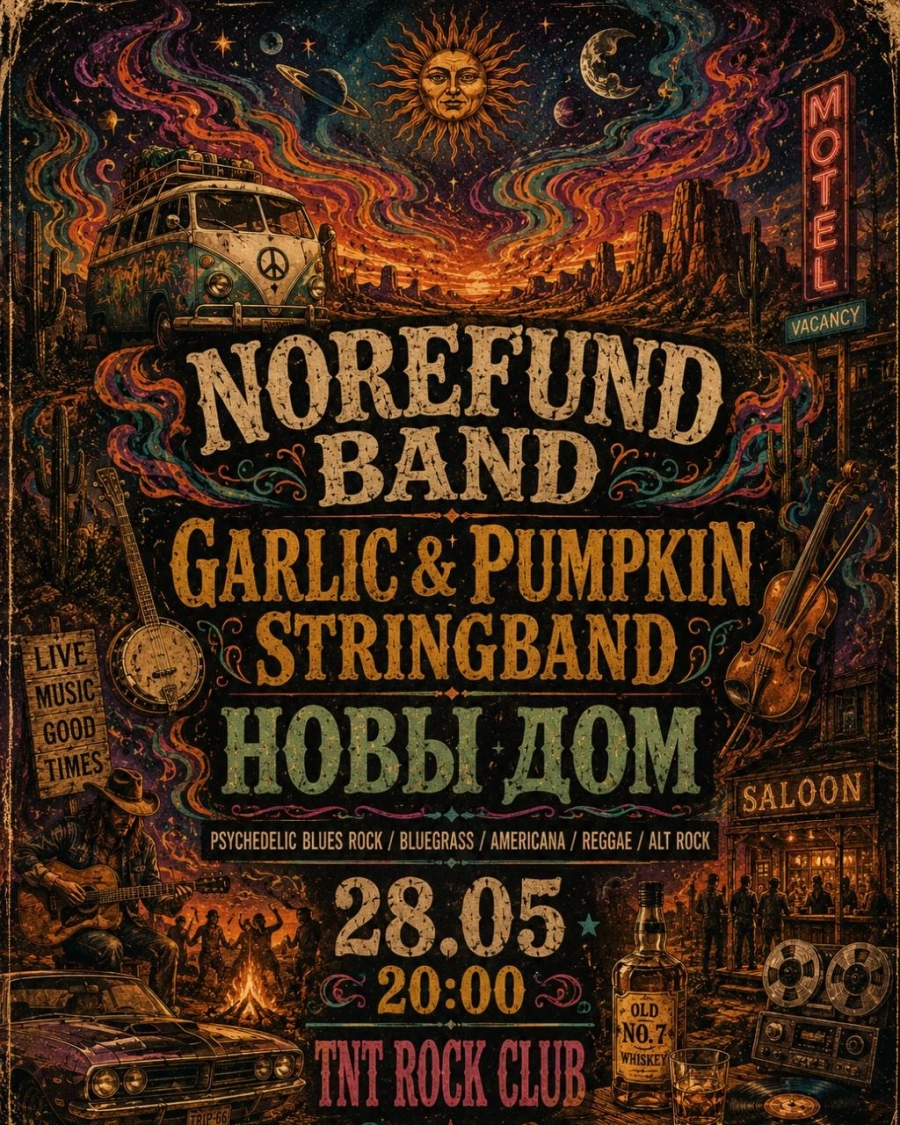 NoRefund Band, Garlic & Pumpkin Stringband, Новы Дом концерт 28 мая