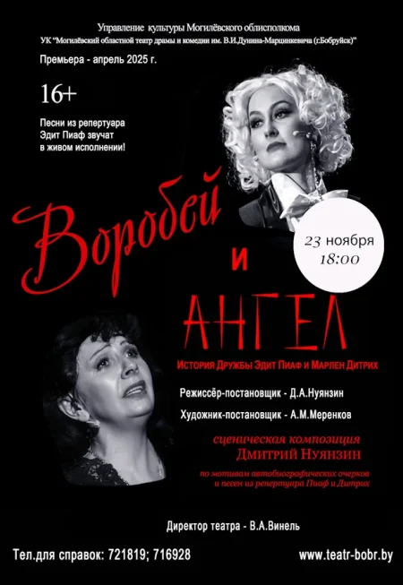Музыкальный спектакль "Воробей и Ангел" в Бобруйске 23 ноября